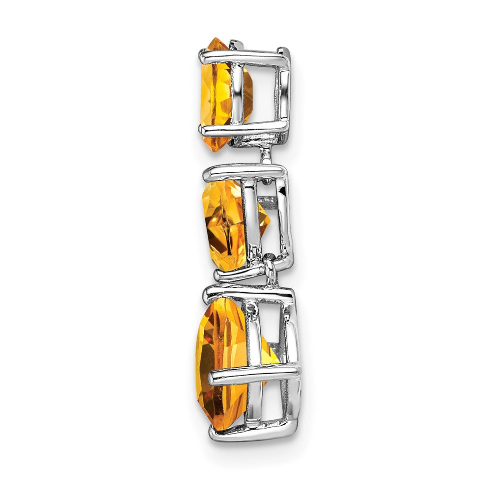 14k White Gold Citrine Chain Slide