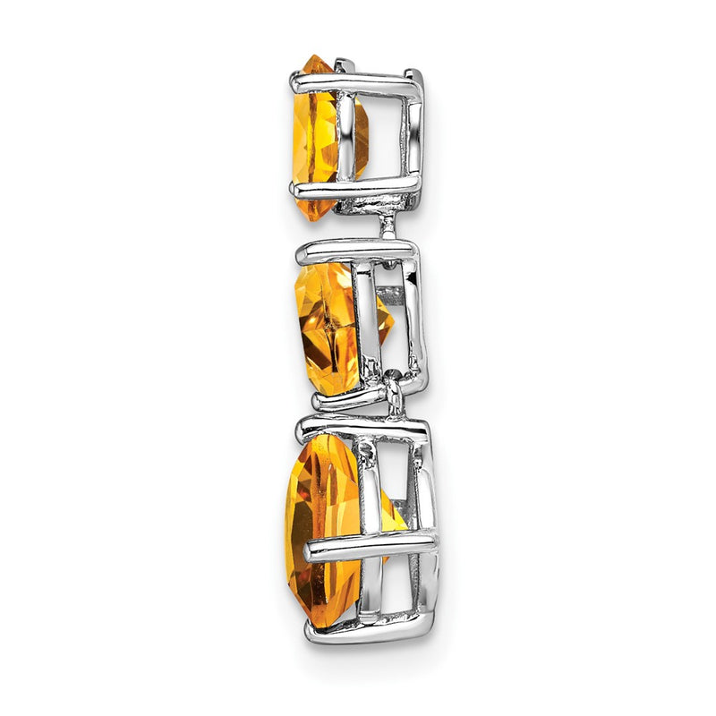 14k White Gold Citrine Chain Slide