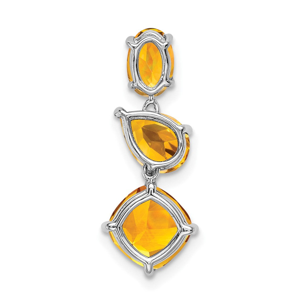 14k White Gold Citrine Chain Slide