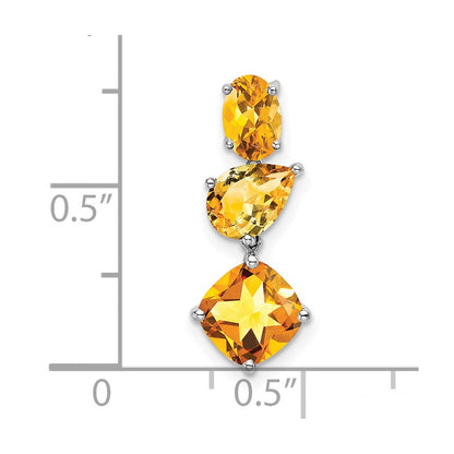 14k White Gold Citrine Chain Slide