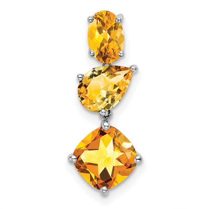 14k White Gold Citrine Chain Slide