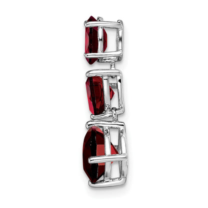 14k White Gold Garnet Chain Slide