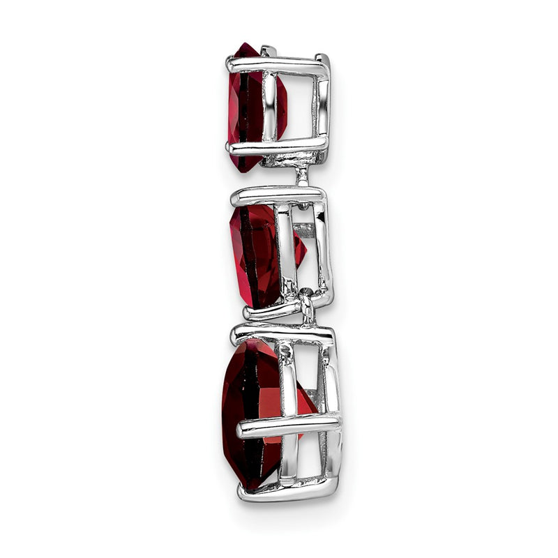 14k White Gold Garnet Chain Slide