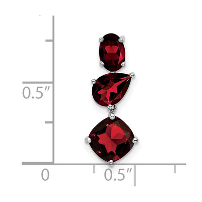 14k White Gold Garnet Chain Slide