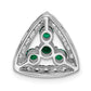 14k white goldlab grown real diamond si1 si2 g h i lab crtd emerald triangle pend pm7932 cem 045 wlg