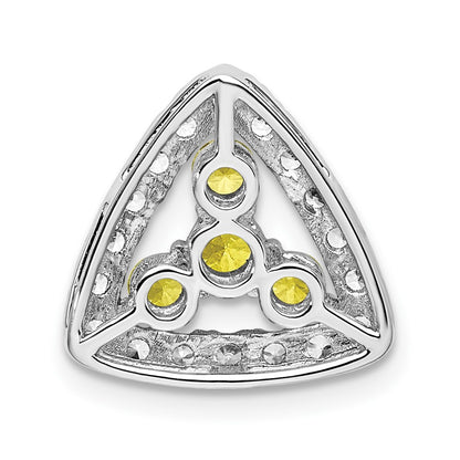 14k white goldlab grown real diamond si1 si2 g h i lab crtd ylw sapph triangle pend pm7932 cys 045 wlg