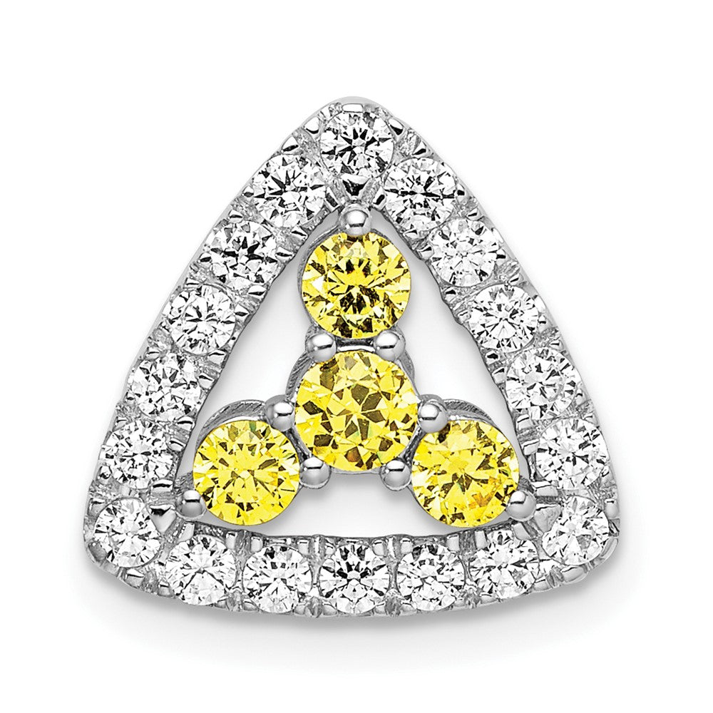 14k white goldlab grown real diamond si1 si2 g h i lab crtd ylw sapph triangle pend pm7932 cys 045 wlg