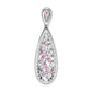 14k white goldlab grown real diamond si1 si2 g h i lab crtd pnk sap teardrop pend pm7934 cps 092 wlg