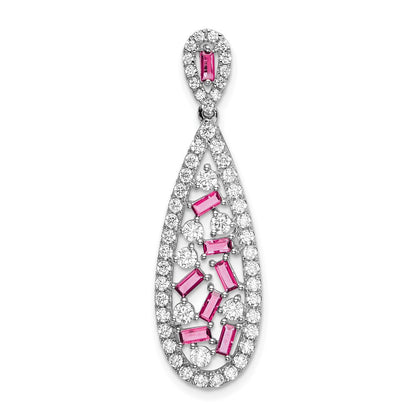 14k white goldlab grown real diamond si1 si2 g h i lab crtd pnk sap teardrop pend pm7934 cps 092 wlg
