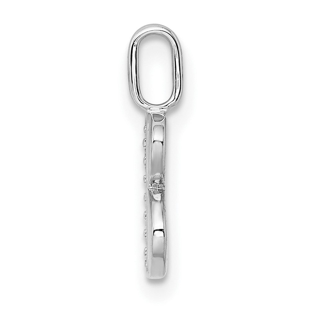14K White Gold Real Diamond Letter B Initial Pendant