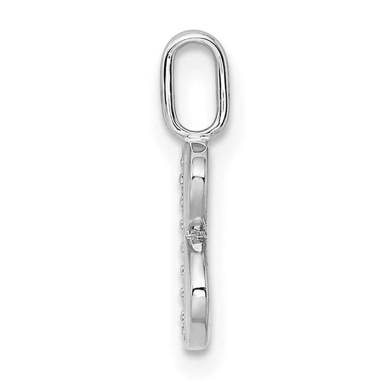 14K White Gold Real Diamond Letter B Initial Pendant