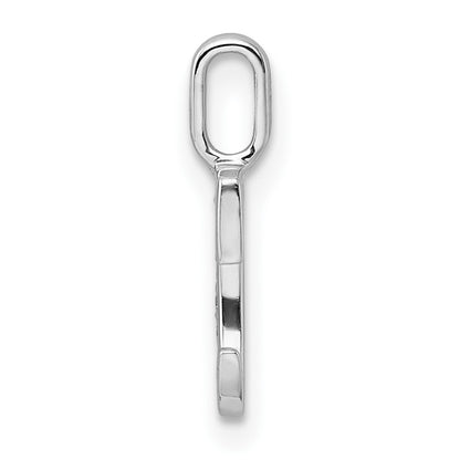 14K White Gold Real Diamond Letter C Initial Pendant