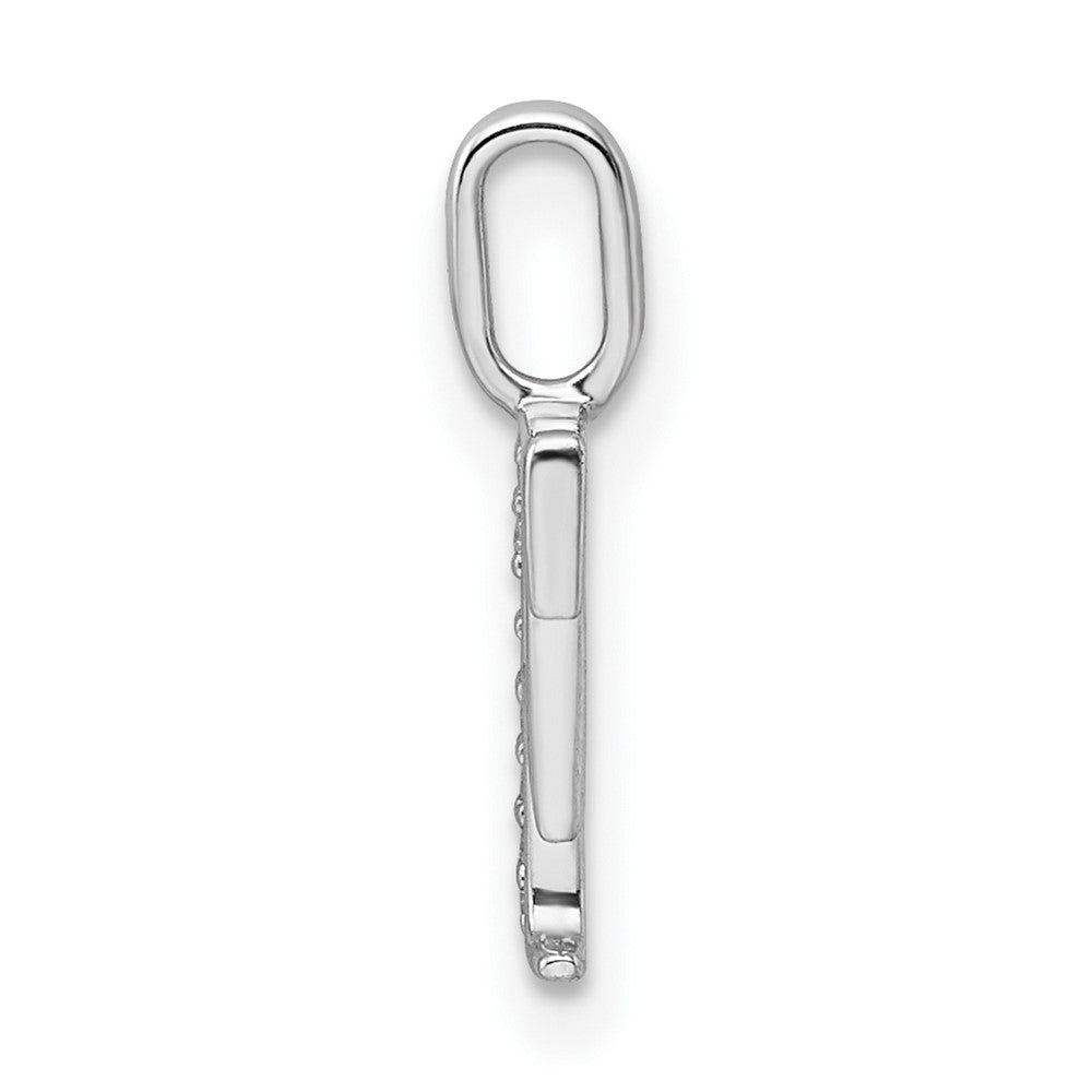 14K White Gold Real Diamond Letter F Initial Pendant