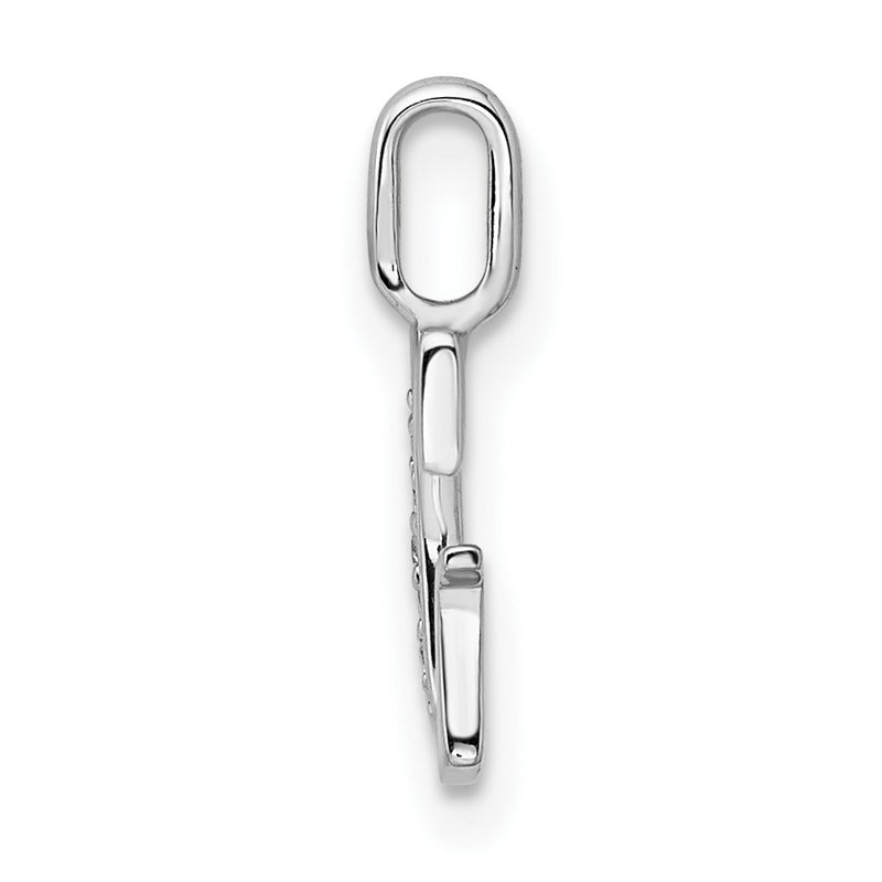 14K White Gold Real Diamond Letter G Initial Pendant