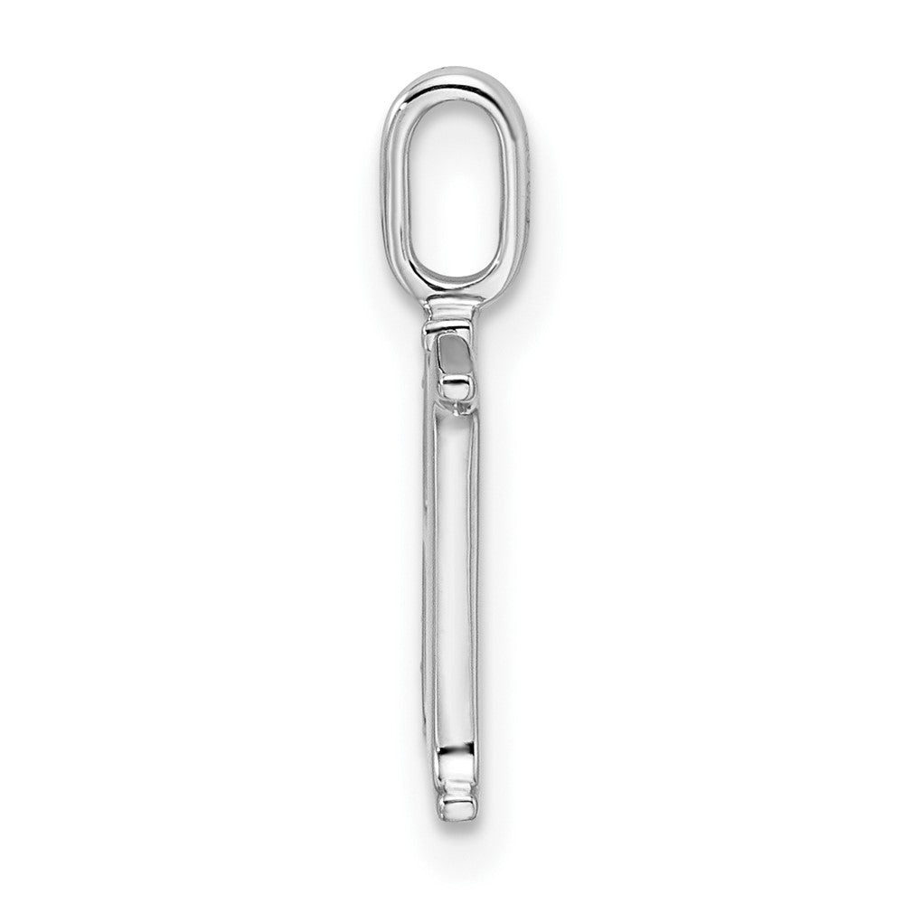 14K White Gold Real Diamond Letter H Initial Pendant