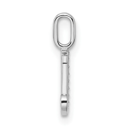 14K White Gold Real Diamond Letter J Initial Pendant