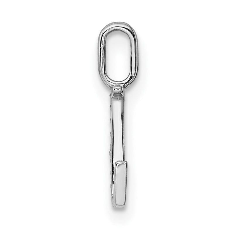 14K White Gold Real Diamond Letter L Initial Pendant