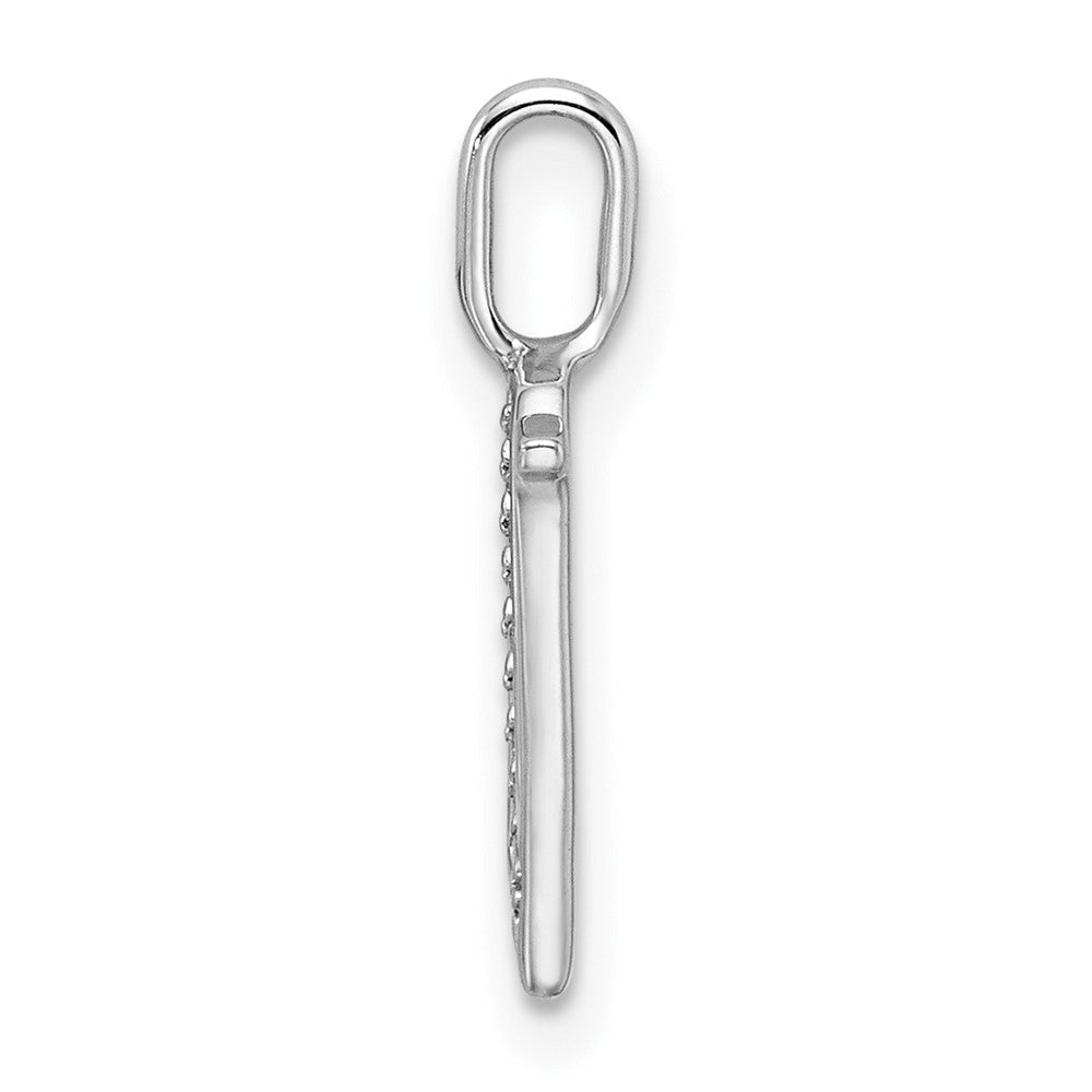 14K White Gold Real Diamond Letter N Initial Pendant