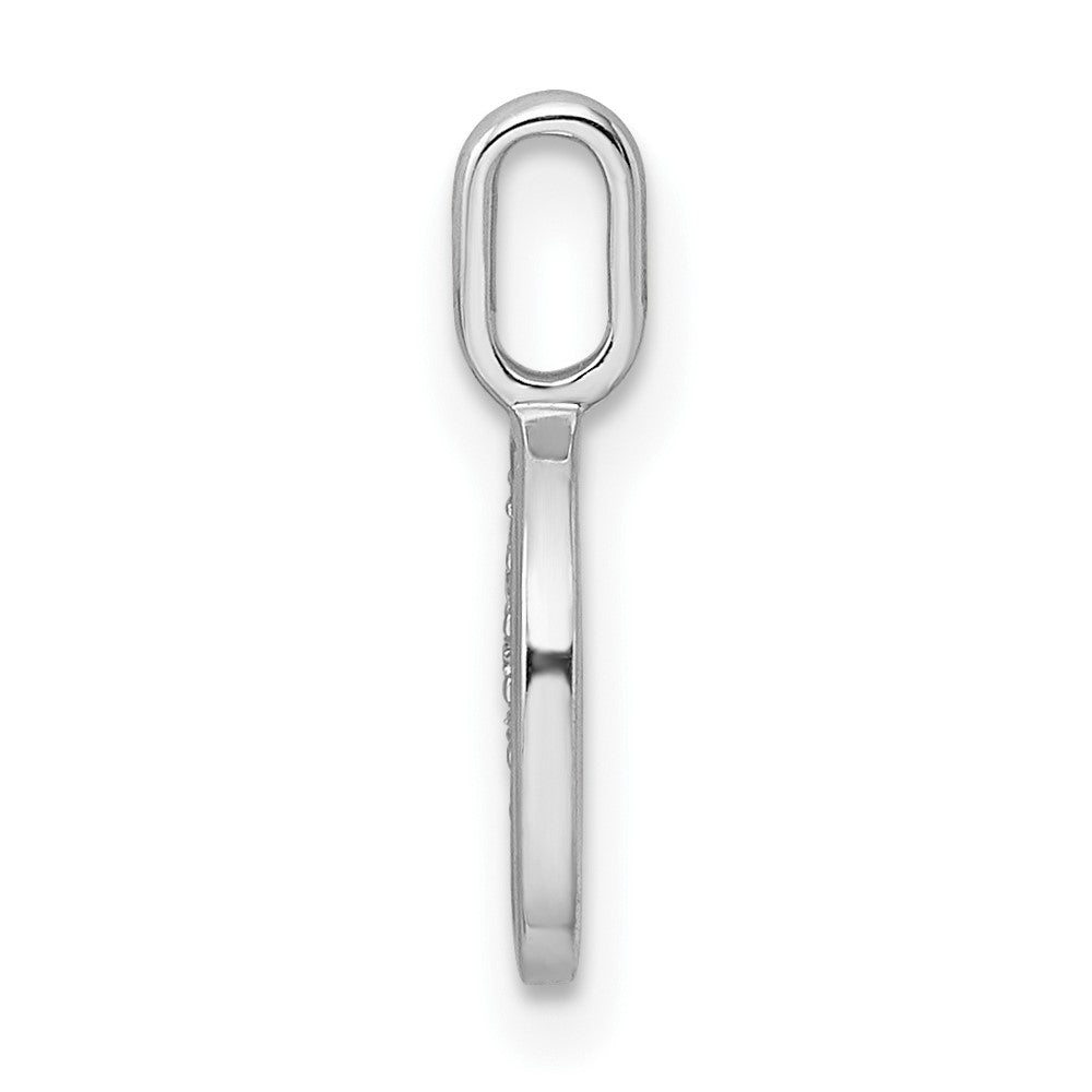 14K White Gold Real Diamond Letter O Initial Pendant