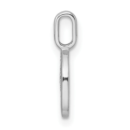14K White Gold Real Diamond Letter O Initial Pendant