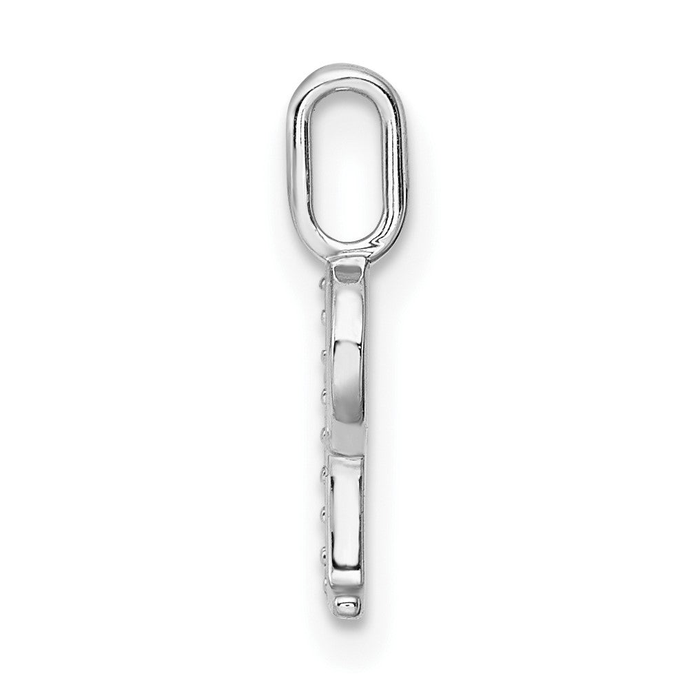 14K White Gold Real Diamond Letter P Initial Pendant