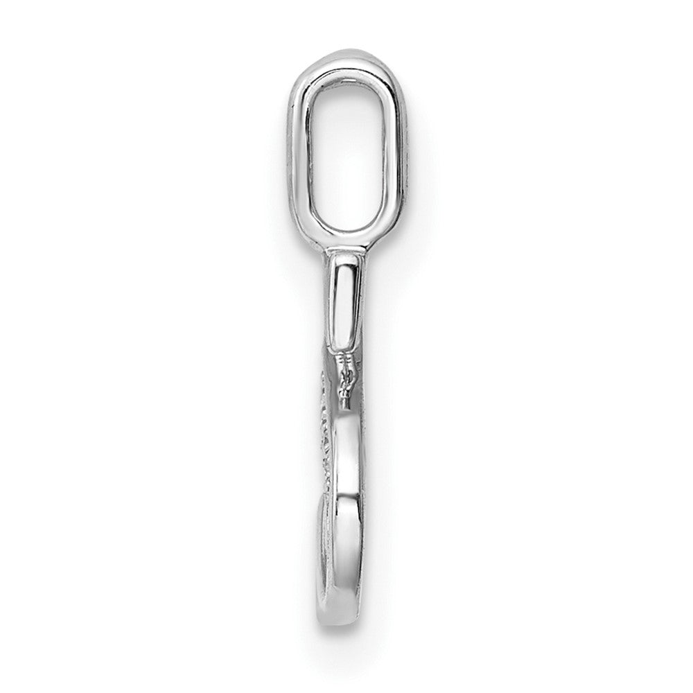 14K White Gold Real Diamond Letter S Initial Pendant