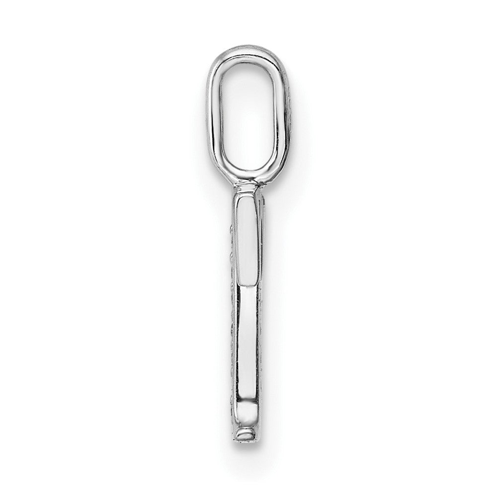14K White Gold Real Diamond Letter T Initial Pendant