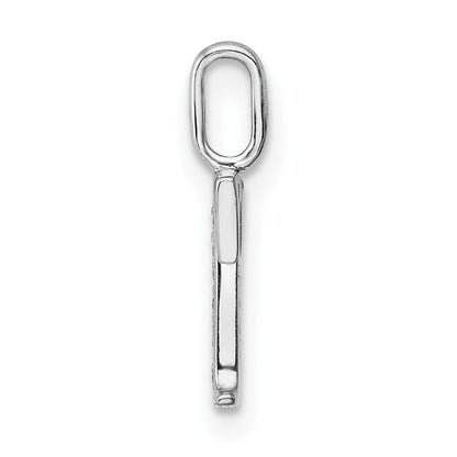 14K White Gold Real Diamond Letter T Initial Pendant