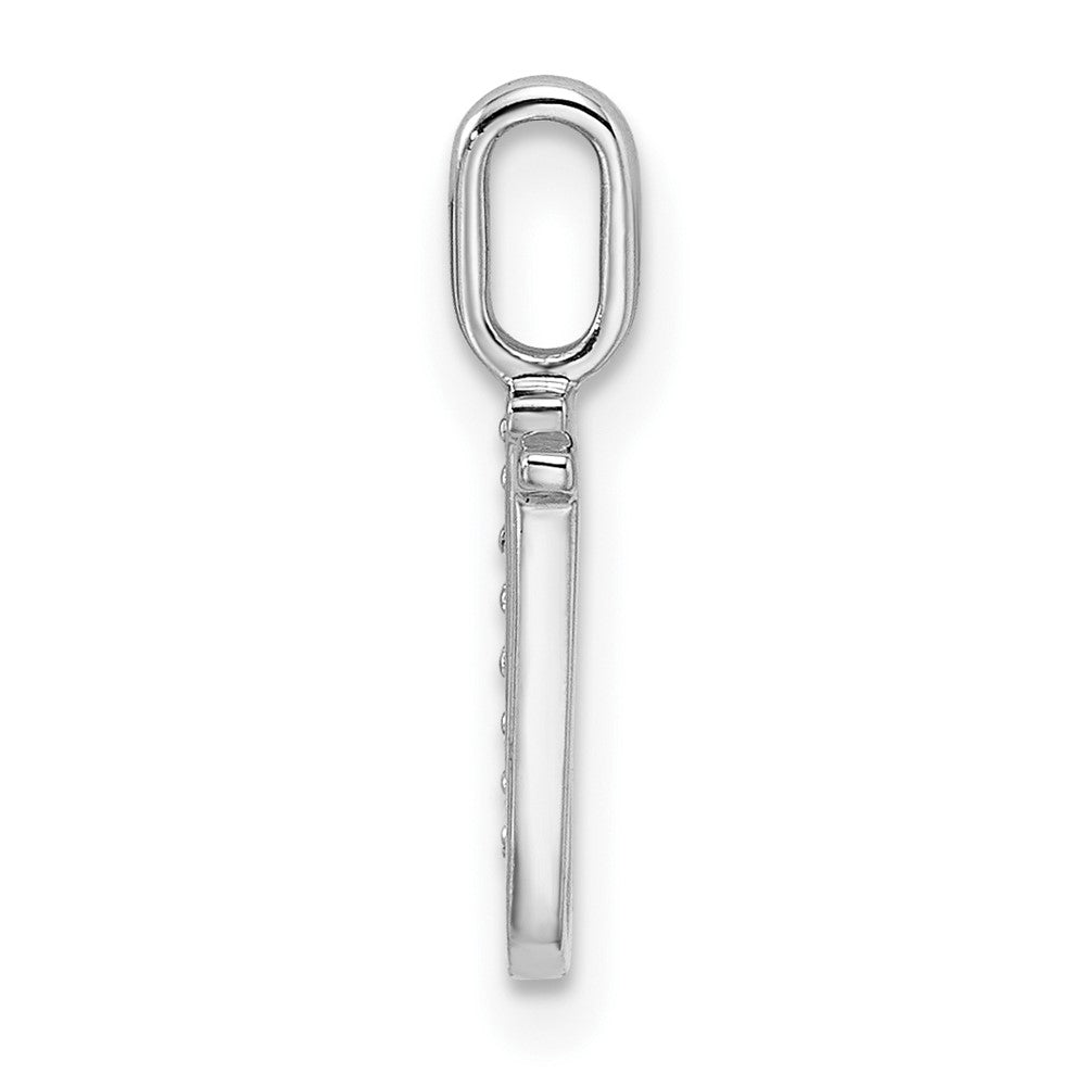 14K White Gold Real Diamond Letter U Initial Pendant