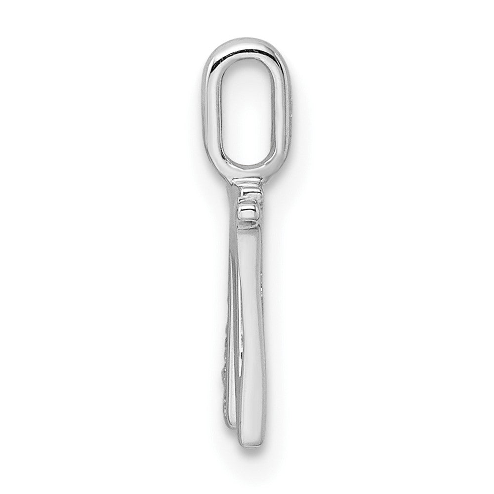 14K White Gold Real Diamond Letter W Initial Pendant
