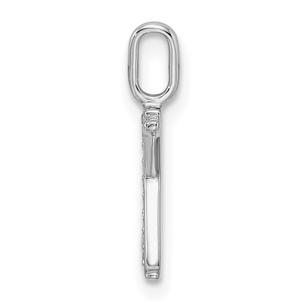 14k White Gold Real Diamond Initial X Pendant