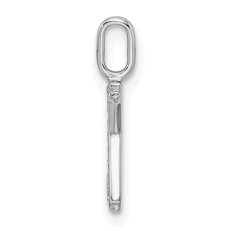 14k White Gold Real Diamond Initial X Pendant