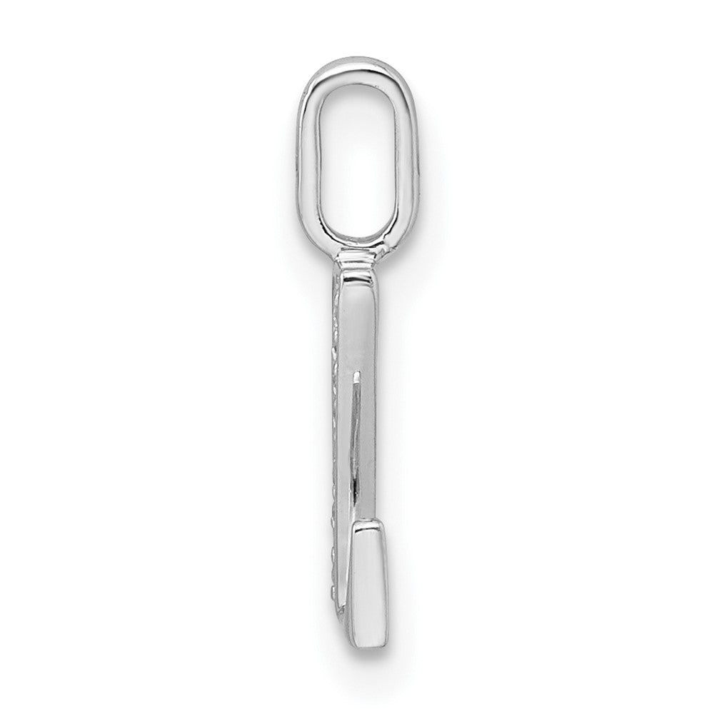 14K White Gold Real Diamond Letter Z Initial Pendant