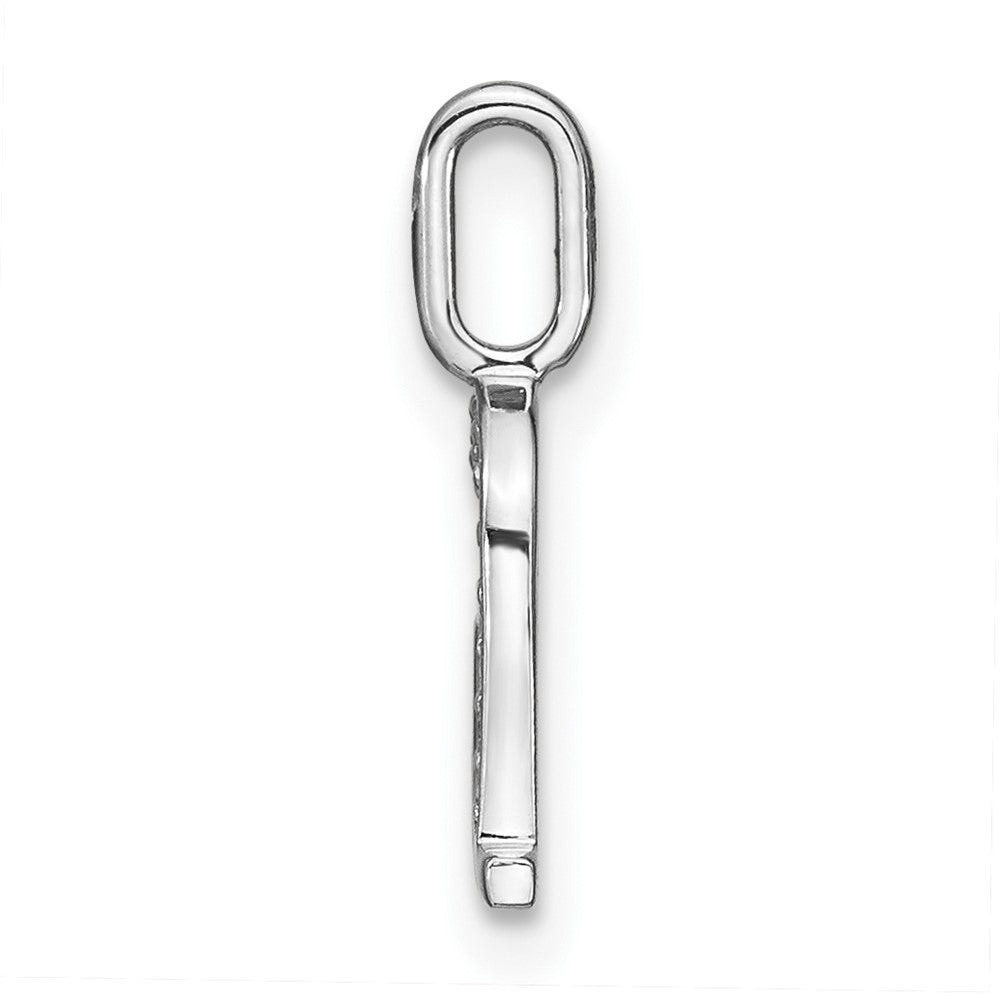 14K White Gold Real Diamond Lower Case Letter A Initial Pendant