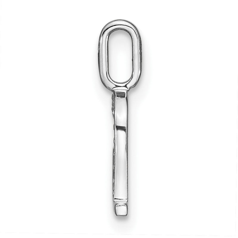 14K White Gold Real Diamond Lower Case Letter A Initial Pendant