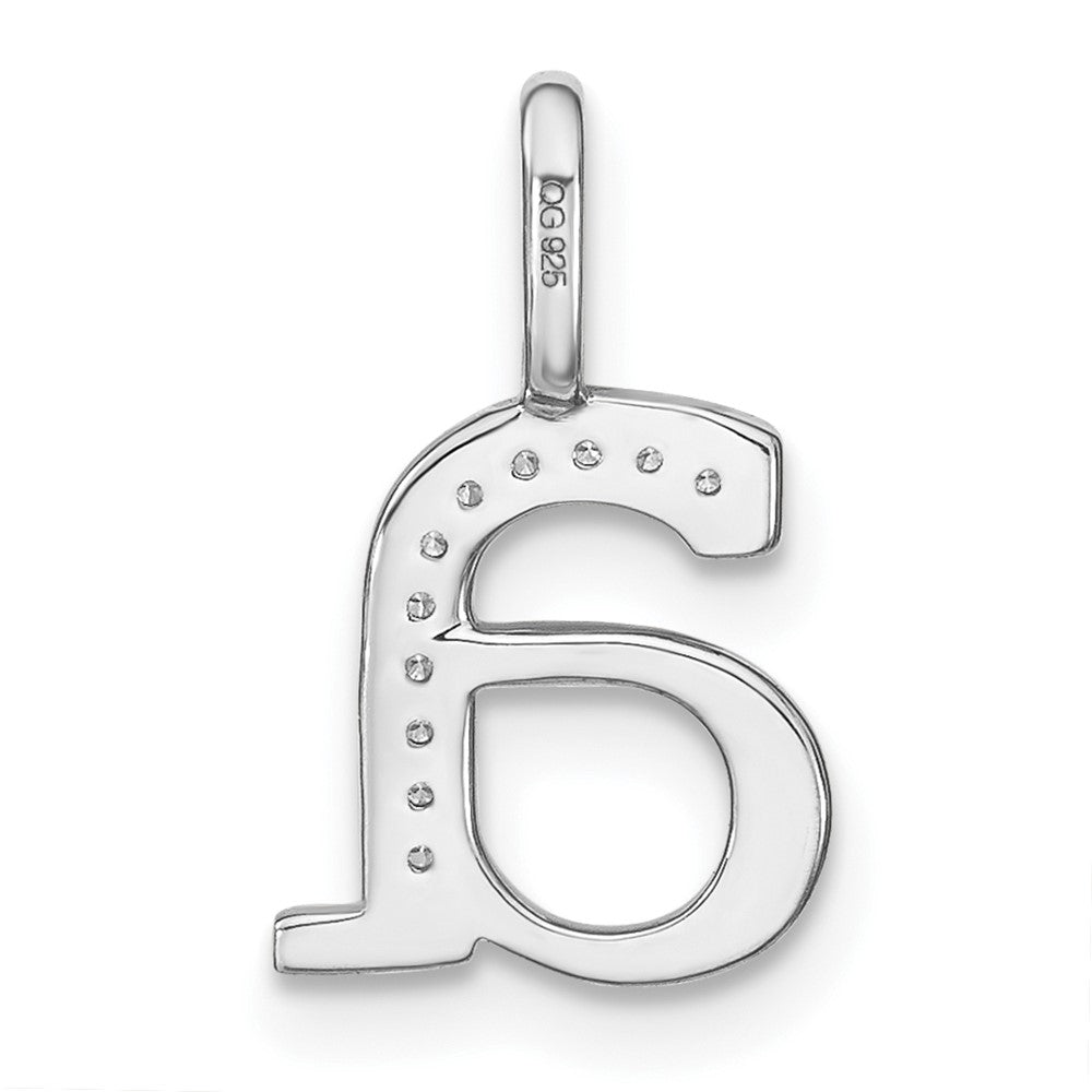 14K White Gold Real Diamond Lower Case Letter A Initial Pendant