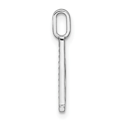 14K White Gold Real Diamond Lower Case Letter D Initial Pendant