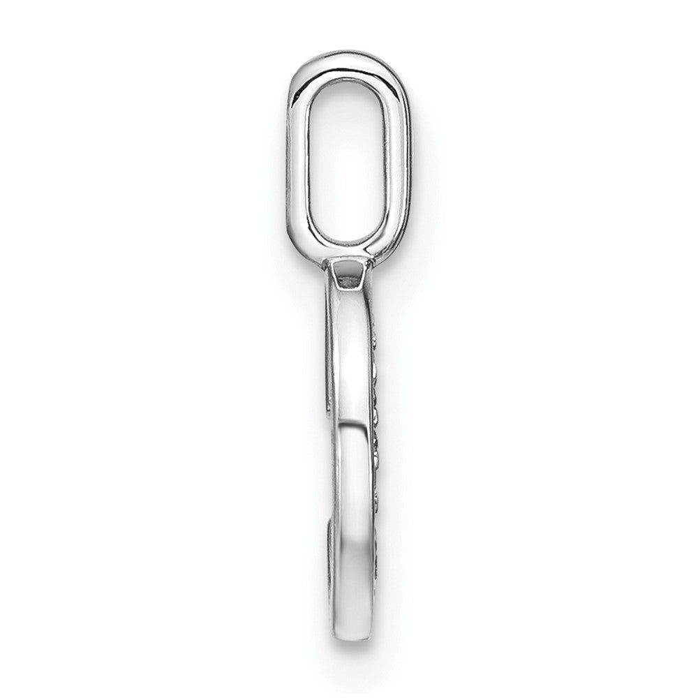 14K White Gold Real Diamond Lower Case Letter E Initial Pendant
