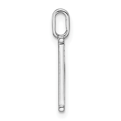 14K White Gold Real Diamond Lower Case Letter H Initial Pendant