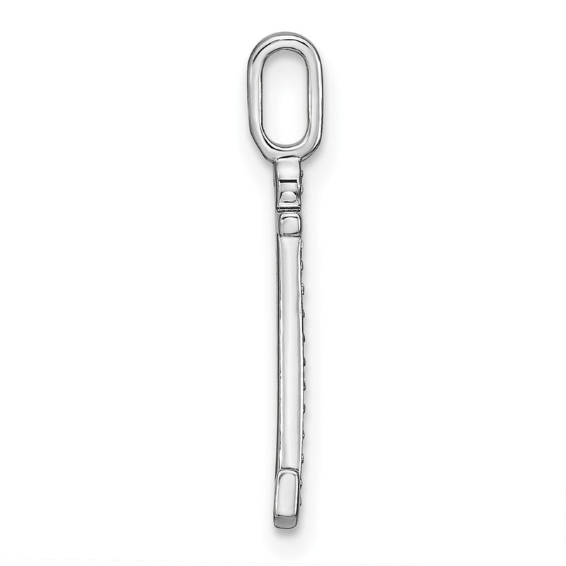 14K White Gold Real Diamond Lower Case Letter J Initial Pendant