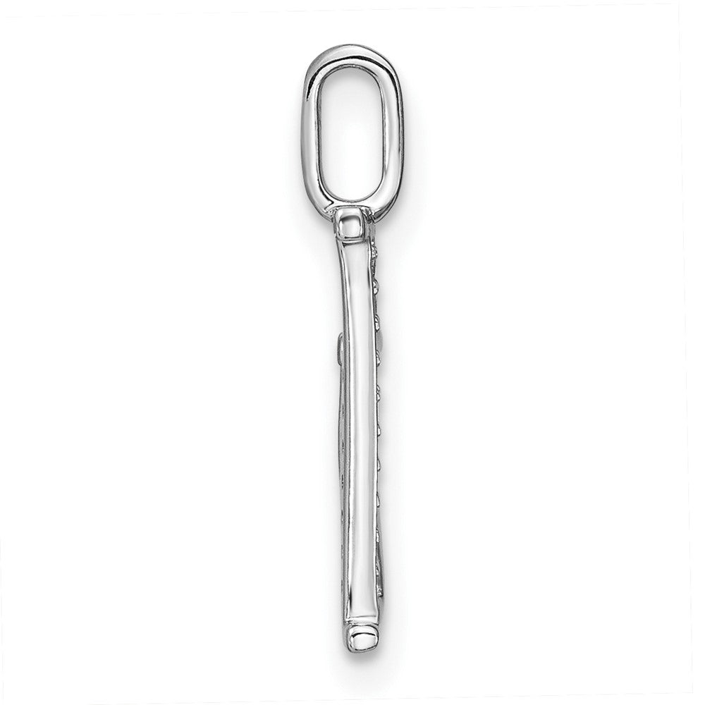 14K White Gold Real Diamond Lower Case Letter K Initial Pendant