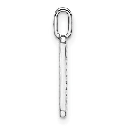 14K White Gold Real Diamond Lower Case Letter L Initial Pendant