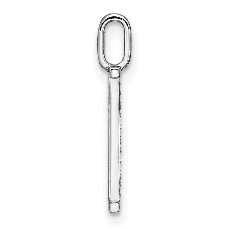 14K White Gold Real Diamond Lower Case Letter L Initial Pendant