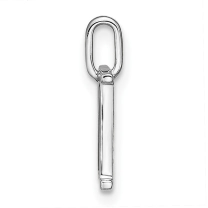 14K White Gold Real Diamond Lower Case Letter M Initial Pendant