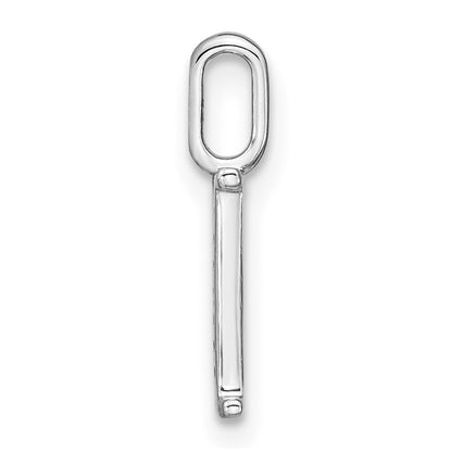14K White Gold Real Diamond Lower Case Letter N Initial Pendant