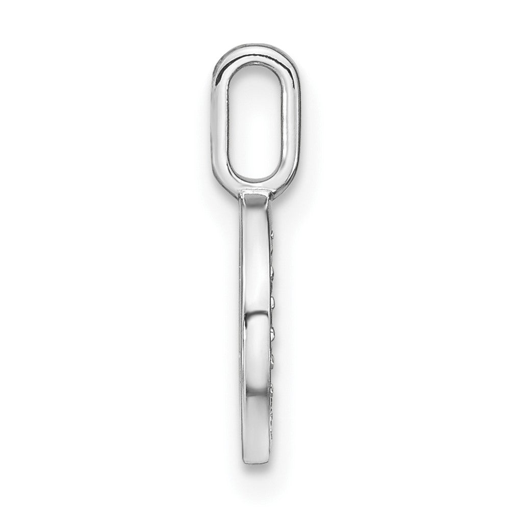 14K White Gold Real Diamond Lower Case Letter O Initial Pendant