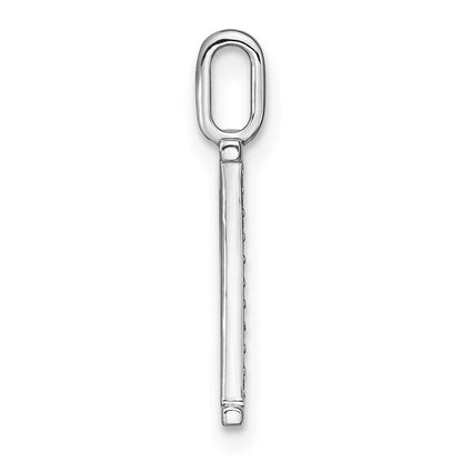 14K White Gold Real Diamond Lower Case Letter P Initial Pendant