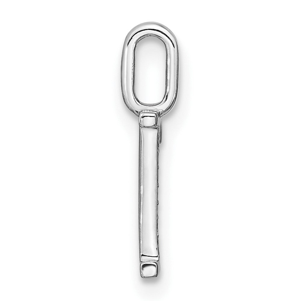 14K White Gold Real Diamond Lower Case Letter R Initial Pendant