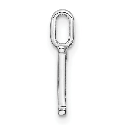 14K White Gold Real Diamond Lower Case Letter R Initial Pendant