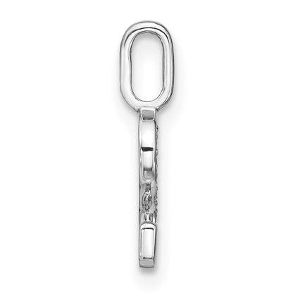 14K White Gold Real Diamond Lower Case Letter S Initial Pendant